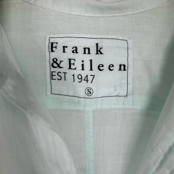 Frank & Eileen Barry Button Down Shirt Mint Green Lightweight 100% Cotton Small - Picture 3 of 13
